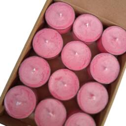 strawberry Scented Tea Light Candles Made With Soy Wax Box Of 12 - thumbnail 3