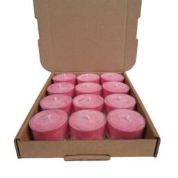strawberry Scented Tea Light Candles Made With Soy Wax Box Of 12 - thumbnail 2