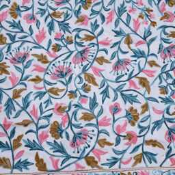 Floral Embroidered Cotton Duvet Cover Set Kashmiri Hand-Crafted Bedding - thumbnail 4