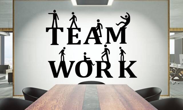 Teamwork Quote Vinyl Wall Decal Office Decor 2416Re - image 1