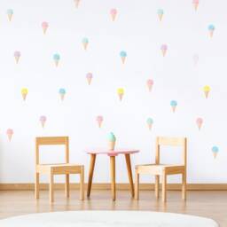 Ice Cream Cones Wall Decals, Plastic-Free Wall Stickers For Kids Rooms