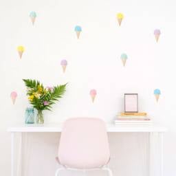 Ice Cream Cones Wall Decals, Plastic-Free Wall Stickers For Kids Rooms - thumbnail 2