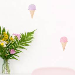 Ice Cream Cones Wall Decals, Plastic-Free Wall Stickers For Kids Rooms - thumbnail 4