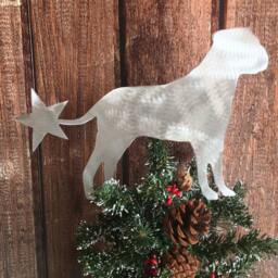 Bull Mastiff, Dog Christmas Tree Topper, Wall Hanging Or Yard Stake, Metal, Holiday Decoration, Aluminum, Lover Gift, Unique Gift - thumbnail 1