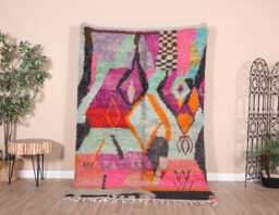 Authentic Moroccan Boujaad Rug 5x8 Ft - thumbnail 1
