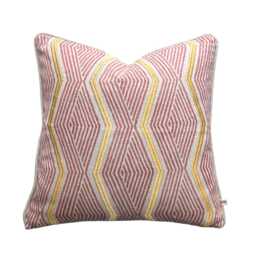Jane Churchill Zhiri Embroidered Zig Zag Coral Gold Contemporary Cushion Cover