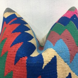 Vintage Kilim Pillow Cover, Handwoven Bohemian Accent - 16x16 - thumbnail 2