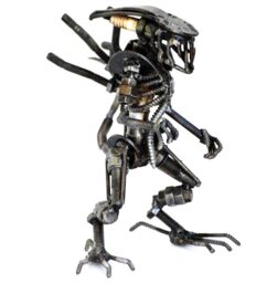Scrap Metal Alien Sculpture, Handmade Recycled Art, 6Th Anniversary Gift For Husband - thumbnail 1