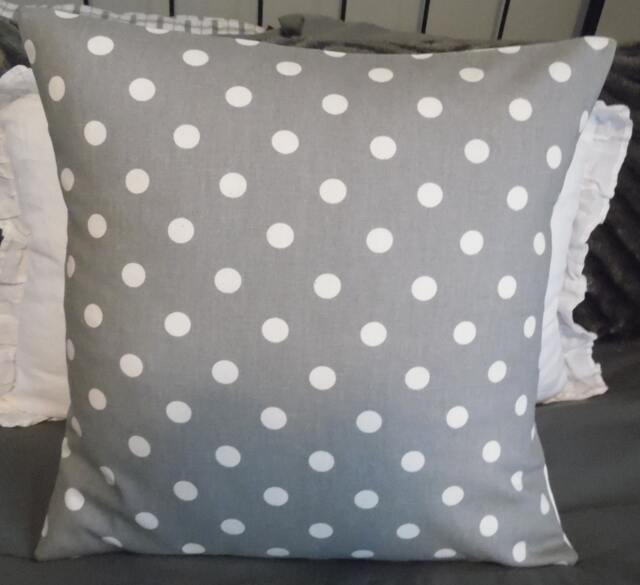 Polka Dots Storm.nursery Pillows.slipcover.toss Pillow.gray.ivory.lumbar Pillow.farmhouse.throw Pillow - image 1