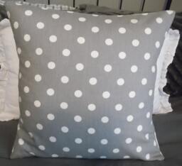 Polka Dots Storm.nursery Pillows.slipcover.toss Pillow.gray.ivory.lumbar Pillow.farmhouse.throw Pillow - thumbnail 1