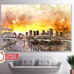 Phoenix Skyline, Wall Art, Canvas Print, Poster, Photo, Arizona Art - thumbnail 3
