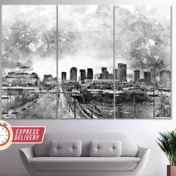 Phoenix Skyline, Wall Art, Canvas Print, Poster, Photo, Arizona Art - thumbnail 2