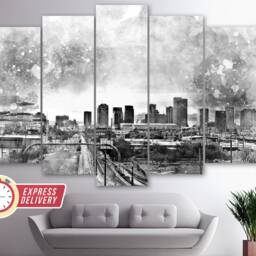 Phoenix Skyline, Wall Art, Canvas Print, Poster, Photo, Arizona Art - thumbnail 4