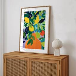 Lemon Tree Painting, Abstract Poster Inspired By Henri Matisse, Unique Home Decor Art Print - thumbnail 2