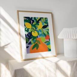 Lemon Tree Painting, Abstract Poster Inspired By Henri Matisse, Unique Home Decor Art Print - thumbnail 3