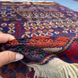 4x6.4 Ft, Handmade Pictorial Afghanistan Wool Weaved Wall Hanging Decor Blue Rug, Any Room Rug - thumbnail 4