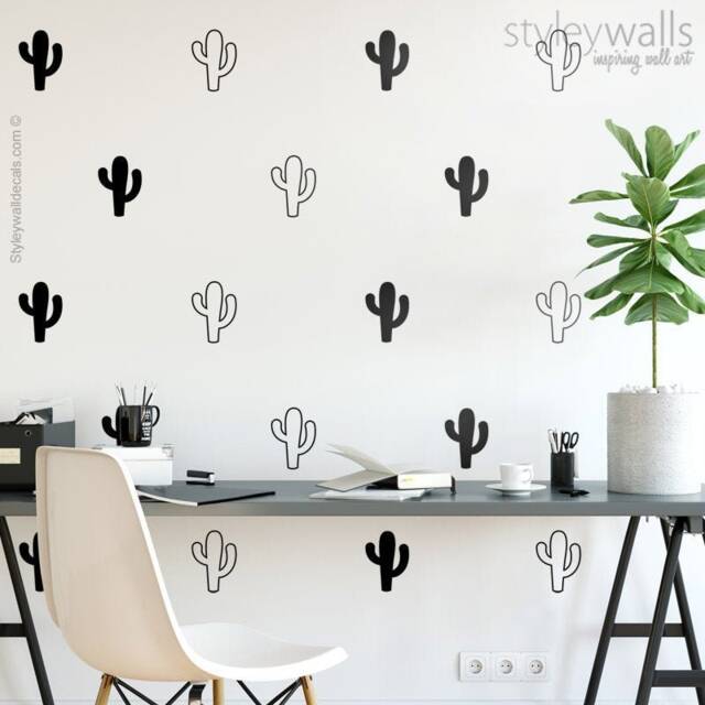 Cactus Wall Decal, Cacti Decor, Pattern Instant Room Living Modern Nursery Kids Decals - image 1