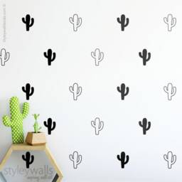 Cactus Wall Decal, Cacti Decor, Pattern Instant Room Living Modern Nursery Kids Decals - thumbnail 2