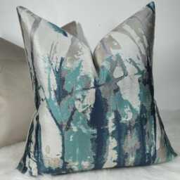 Harlequin Takara Teal Ink Abstract Modern Splash Cushion Cover Handmade Throw Pillow Designer Home Decor Only - thumbnail 3