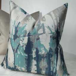 Harlequin Takara Teal Ink Abstract Modern Splash Cushion Cover Handmade Throw Pillow Designer Home Decor Only - thumbnail 2