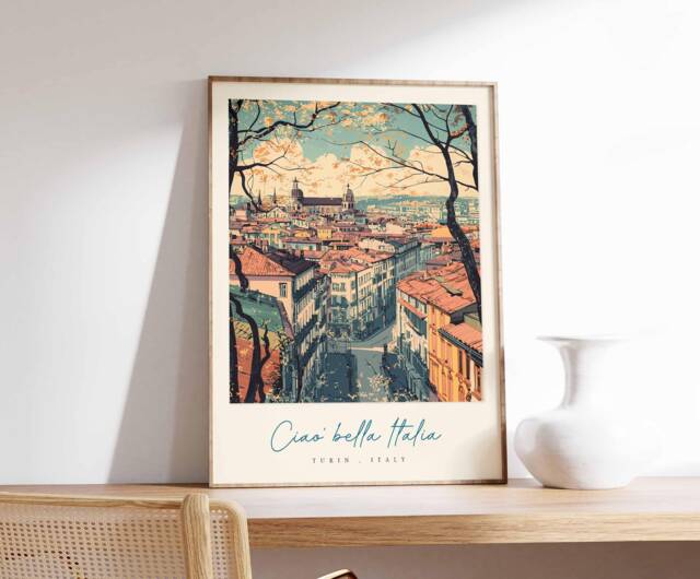 Turin Italy Travel Poster Royal City Art Print - image 1