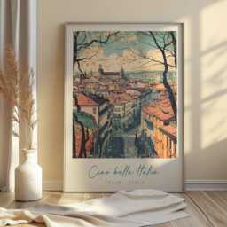 Turin Italy Travel Poster Royal City Art Print - thumbnail 3