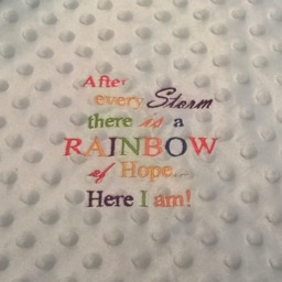 Rainbow Of Hope Baby Blanket - Newborn Gift, Rainbow Embroidered Blanket, Unisex After The Storm Gift - thumbnail 2