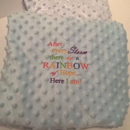 Rainbow Of Hope Baby Blanket - Newborn Gift, Rainbow Embroidered Blanket, Unisex After The Storm Gift - thumbnail 3