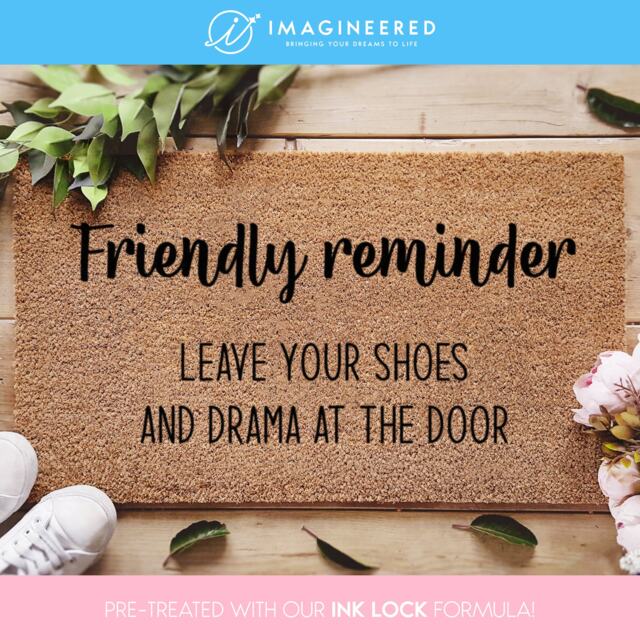 Leave Your Shoes & Drama Door Mat - Friendly Reminder Doormat Funny Welcome Gift Family Personalized Joke Gifts - image 1
