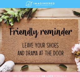 Leave Your Shoes & Drama Door Mat - Friendly Reminder Doormat Funny Welcome Gift Family Personalized Joke Gifts - thumbnail 1