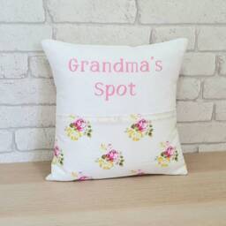 Grandma's Spot Pocket Cushion~Gift For Nanny~Floral Throw Pillow~Gifts Her~Gifts Under 15~Grandparents Christmas Present~Grandma Gift - thumbnail 2