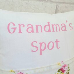 Grandma's Spot Pocket Cushion~Gift For Nanny~Floral Throw Pillow~Gifts Her~Gifts Under 15~Grandparents Christmas Present~Grandma Gift - thumbnail 3