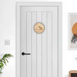 Personalised Wood Bedroom Door Sign With Capybara Design - thumbnail 2