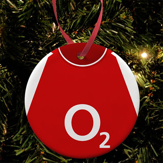 Arsenal 2004 Retro Home Shirt Kit Christmas Tree Decoration Bauble Flat Ceramic Great Gift