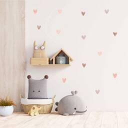 Heart Wall Stickers Kids Room Nursery Decor, A4 Sheet - thumbnail 1