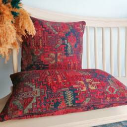 Lumbar Pillow Cover, 16x24 Case, Lumbar Pillow, Turkish Upholstery Kilim Pattern Decorative Covers - thumbnail 4