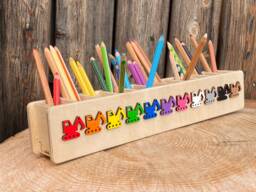 Pencil Hero Excavator, Wooden Pencil Holder, Personalized Back To School Gift, Box For Children, Cup - thumbnail 1