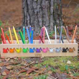 Pencil Hero Excavator, Wooden Pencil Holder, Personalized Back To School Gift, Box For Children, Cup - thumbnail 2