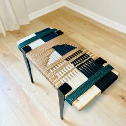 Hand-Woven Entryway Bench Mcm Style End Of Bed & Mudroom Seating - Custom-Made, Multiple Sizes - thumbnail 4