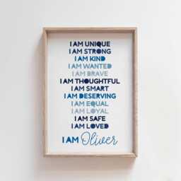 Positive Affirmation Print, Boys Bedroom Decor, Nursery Prints, Motivational Wall Art, Inspirational Playroom Art - thumbnail 2