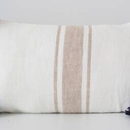 "Berber Cushion 100% Blue Rectangular Linen ""Bolu" - thumbnail 3
