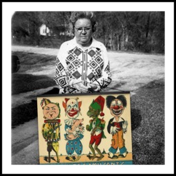 Les Cubes Amusants, Creepy Clowns, Comic, Monkey, 1900S, Game Characters, French, Antique, Unusual, Humorous, Vintage, Wall Hanging - thumbnail 4