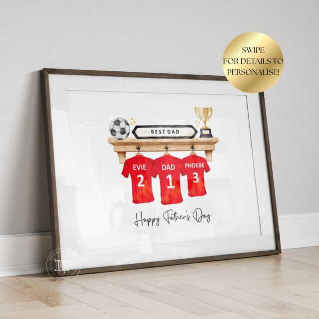 Football Shirt Print, Personalised Family Custom Fathers Day Gift For Family, Personalised Print, Birthday For Him - image 1