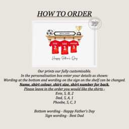 Football Shirt Print, Personalised Family Custom Fathers Day Gift For Family, Personalised Print, Birthday For Him - thumbnail 2