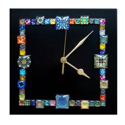 Black Square Cabochon Wall Clock, 20cm - thumbnail 3