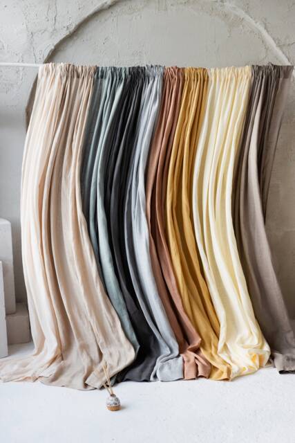 Linen Sheer Curtains in Various Colors. Rod Pocket Drape. Ruffled Header Curtain Panel. For Home - image 1