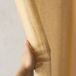 Linen Sheer Curtains in Various Colors. Rod Pocket Drape. Ruffled Header Curtain Panel. For Home - thumbnail 3