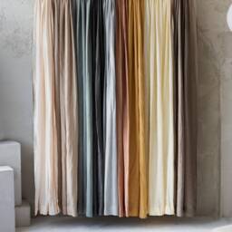 Linen Sheer Curtains in Various Colors. Rod Pocket Drape. Ruffled Header Curtain Panel. For Home - thumbnail 2