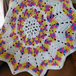 Chunky Baby Blanket, Plush Shower Gift, Soft Lap Blanket, Lapghan, Star Shaped Throw, Striped - thumbnail 4