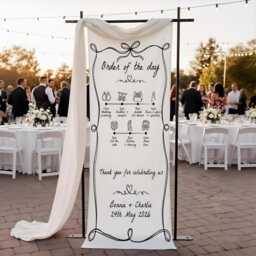 Personalized Wedding Timeline Banner Order Of The Day, Custom Couple Wall Tapestry, Schedule Sign, Ceremony Reception Decor 2026 - thumbnail 2